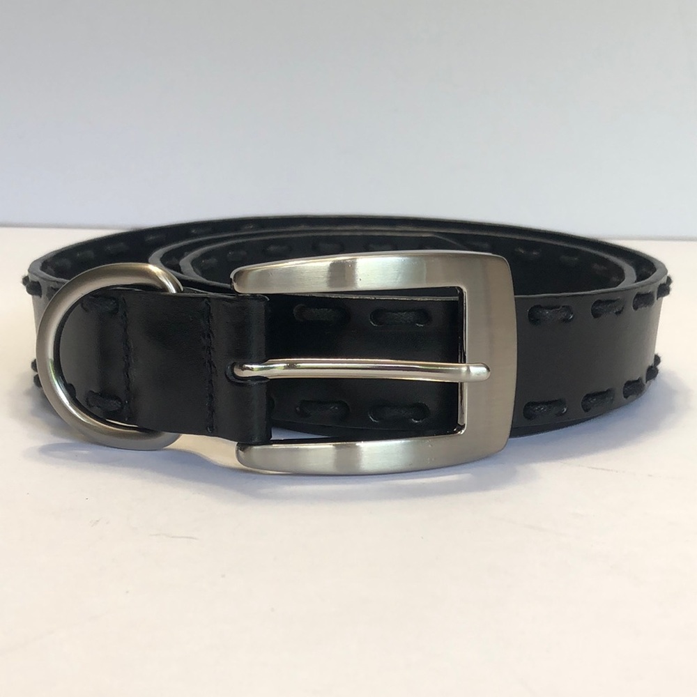 Men’s Black Side Stitched Leather Belt size XL